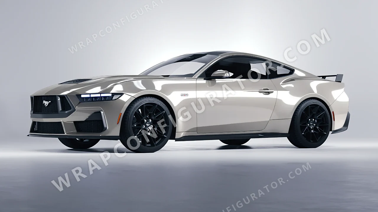 Grey Ford Mustang GT 2024 wrapped in Colourshield PPF by HyperPro Bright Gray HGF91-P
