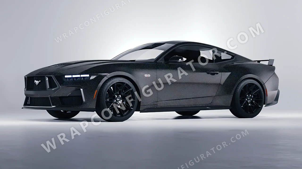 Grey Ford Mustang GT 2024 wrapped in Colourshield PPF by HyperPro Dark Gray GLF01-P