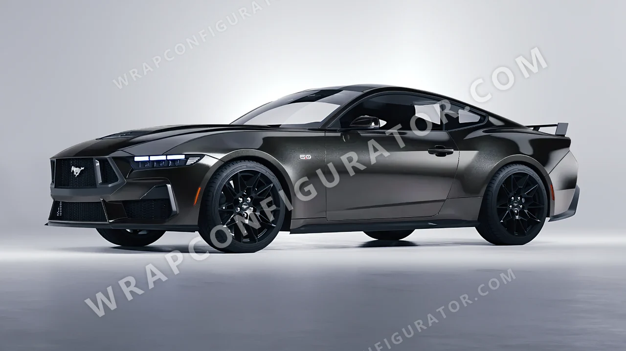 Grey Ford Mustang GT 2024 wrapped in Colourshield PPF by HyperPro Dark Gray HGM70-P