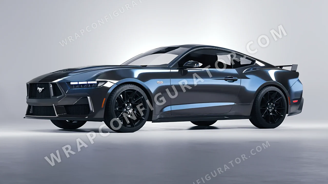 Grey Ford Mustang GT 2024 wrapped in Colourshield PPF by HyperPro Deep Gray HGF03-P