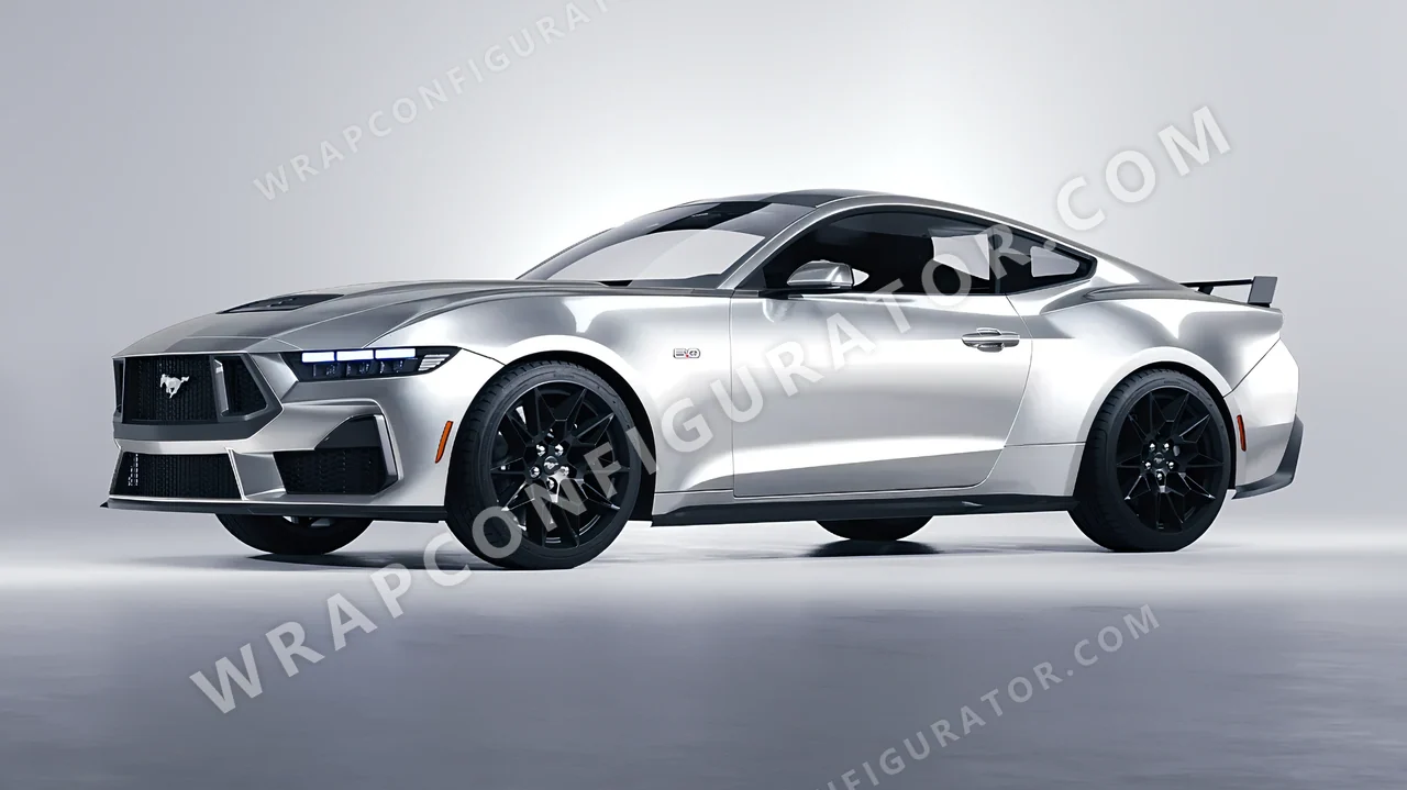 Grey Ford Mustang GT 2024 wrapped in Colourshield PPF by HyperPro GT Silver GAF09-P