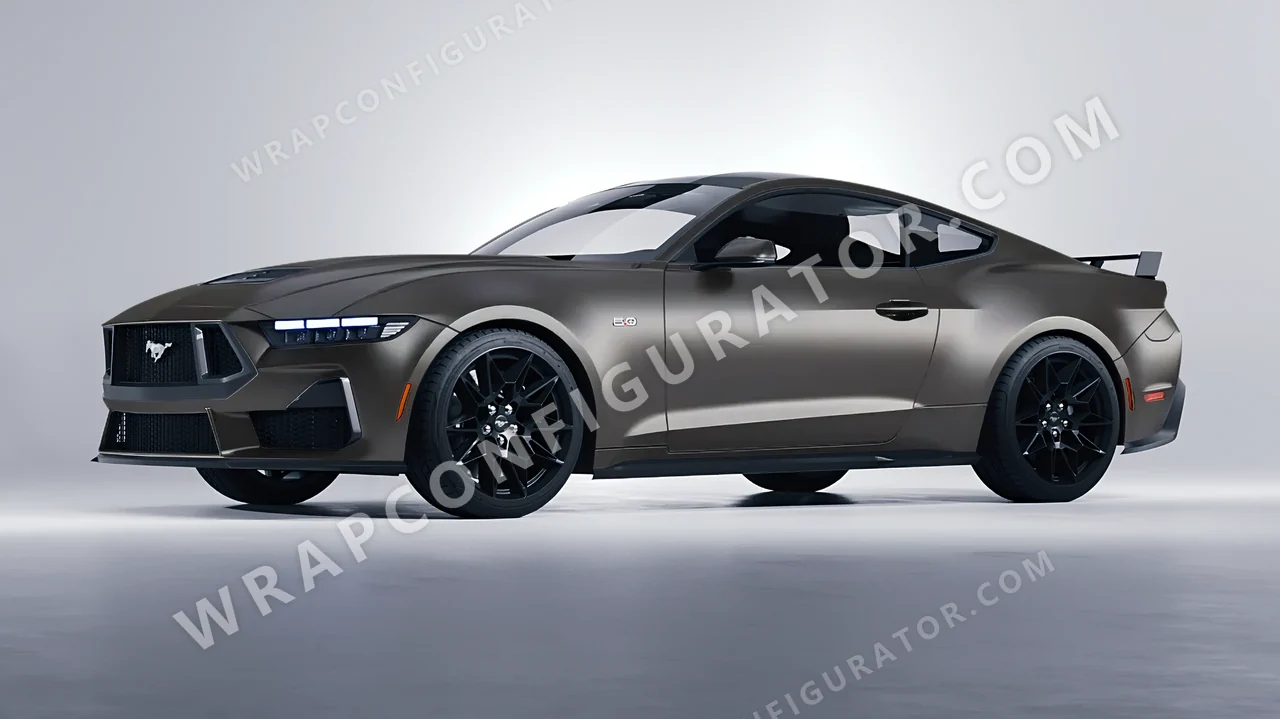 Grey Ford Mustang GT 2024 wrapped in Colourshield PPF by HyperPro Ink Gray SMF49-P