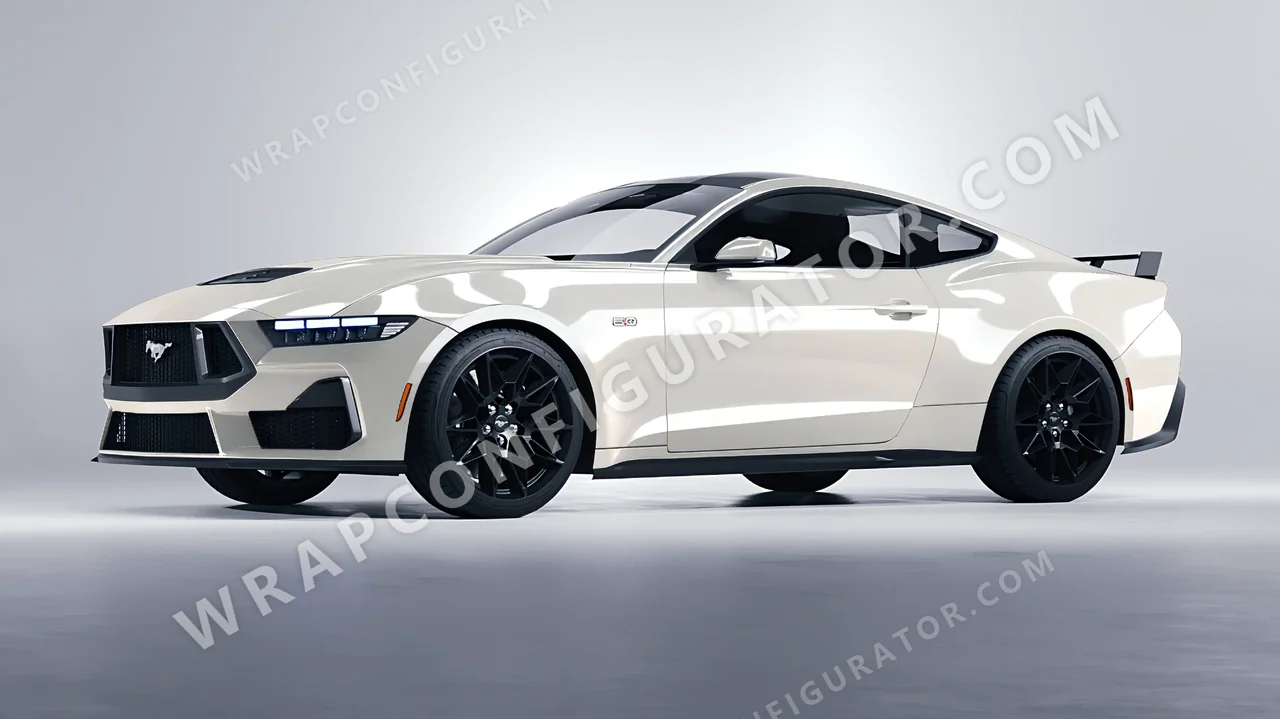 Grey Ford Mustang GT 2024 wrapped in Colourshield PPF by HyperPro Light Gray HGF18-P