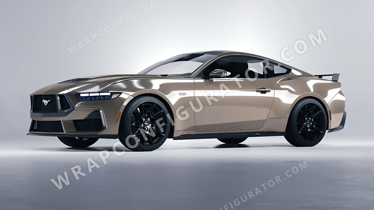 Grey Ford Mustang GT 2024 wrapped in Colourshield PPF by HyperPro Porsche Ash HGF47-P