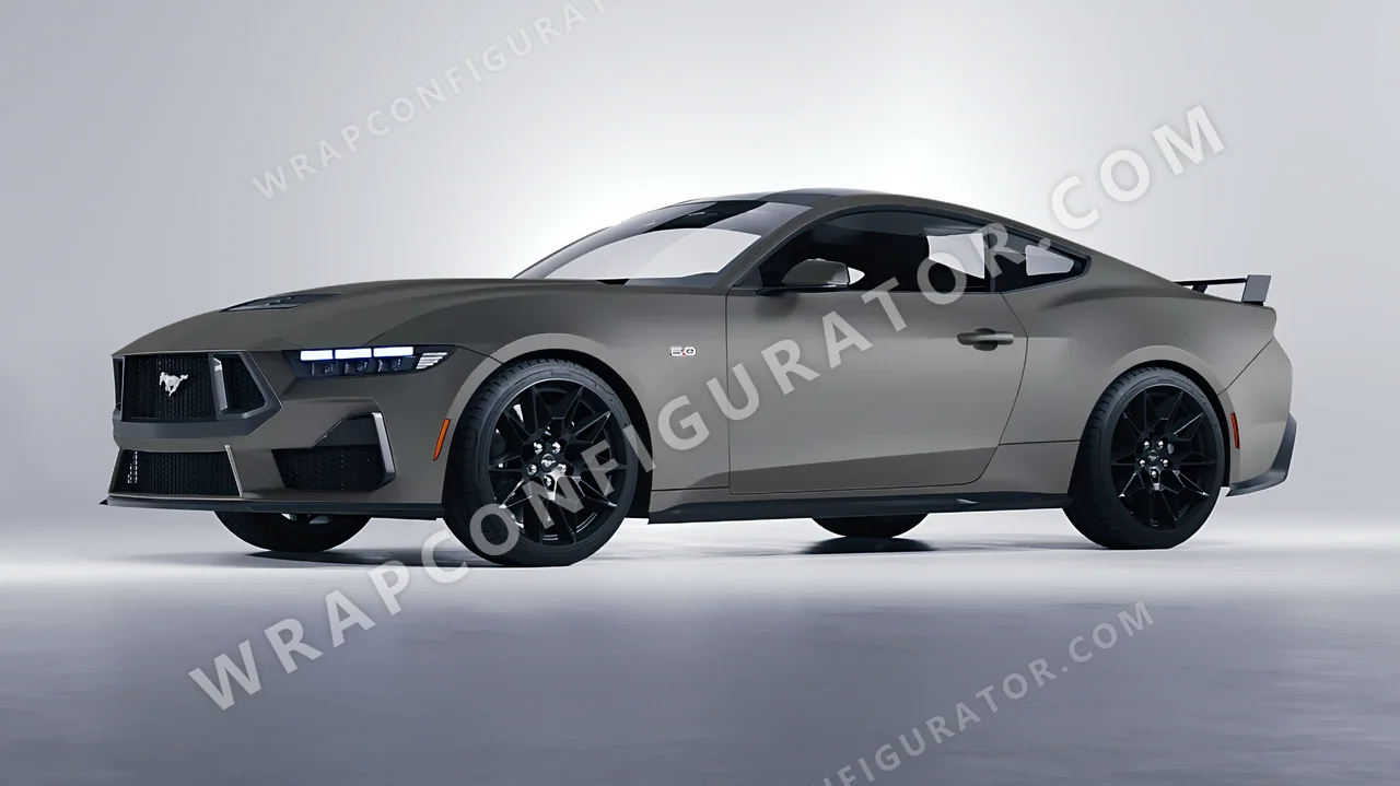 Grey Ford Mustang GT 2024 wrapped in Colourshield PPF by HyperPro Shadow Gray SMF24-P