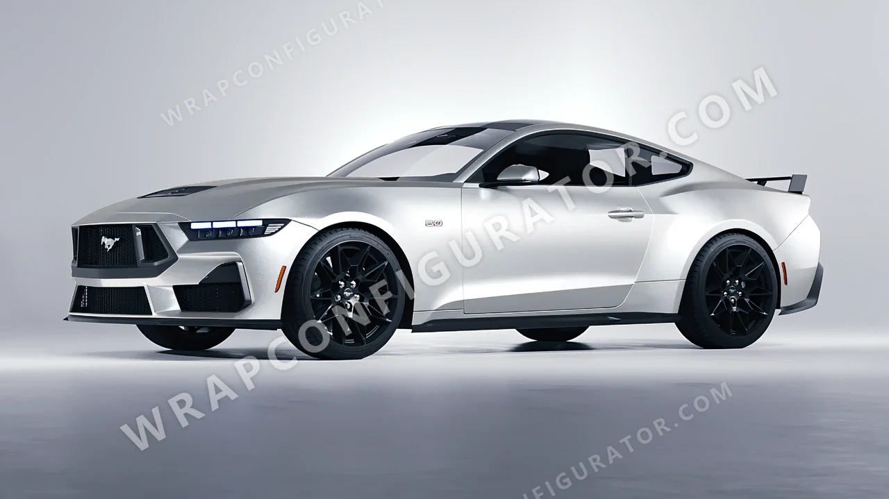 Grey Ford Mustang GT 2024 wrapped in Colourshield PPF by HyperPro Silver MF38-P