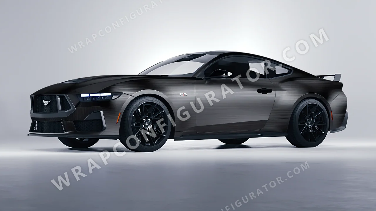 Grey Ford Mustang GT 2024 wrapped in Colourshield PPF by HyperPro Smoke Fade MBF04-P