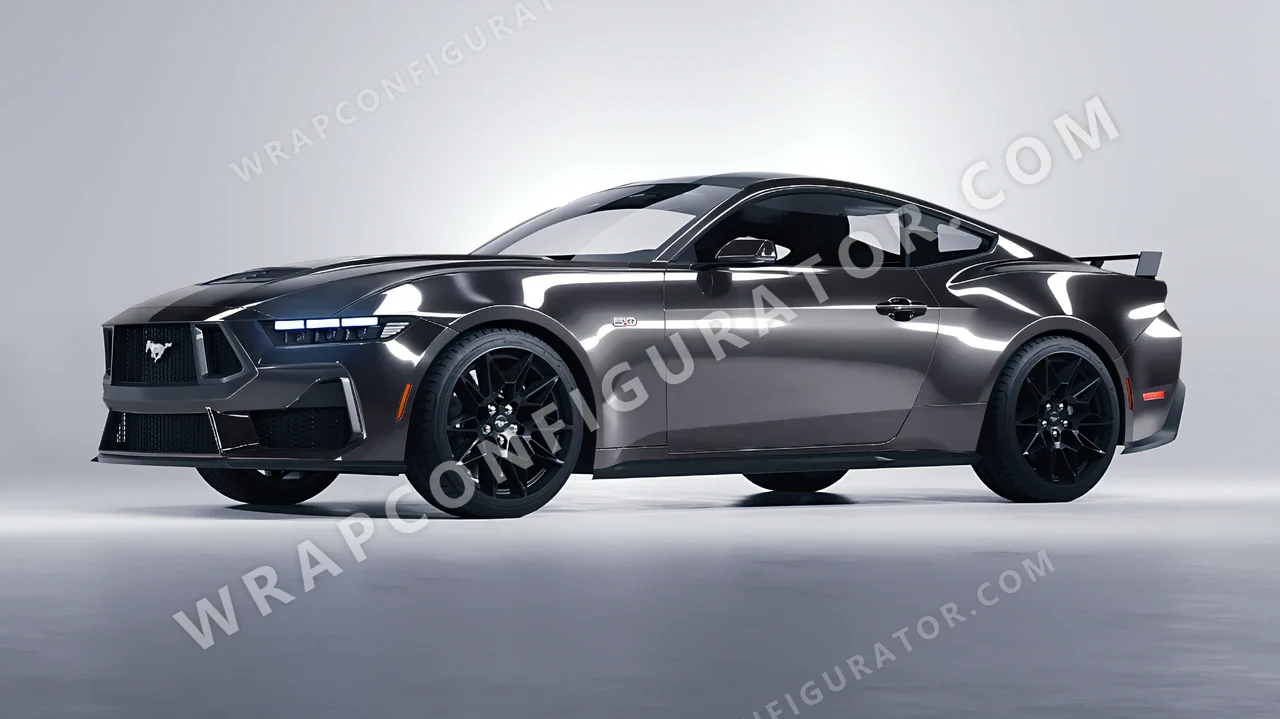 Grey Ford Mustang GT 2024 wrapped in Inozetek Dynamic PPF Falcon Grey DPPF905