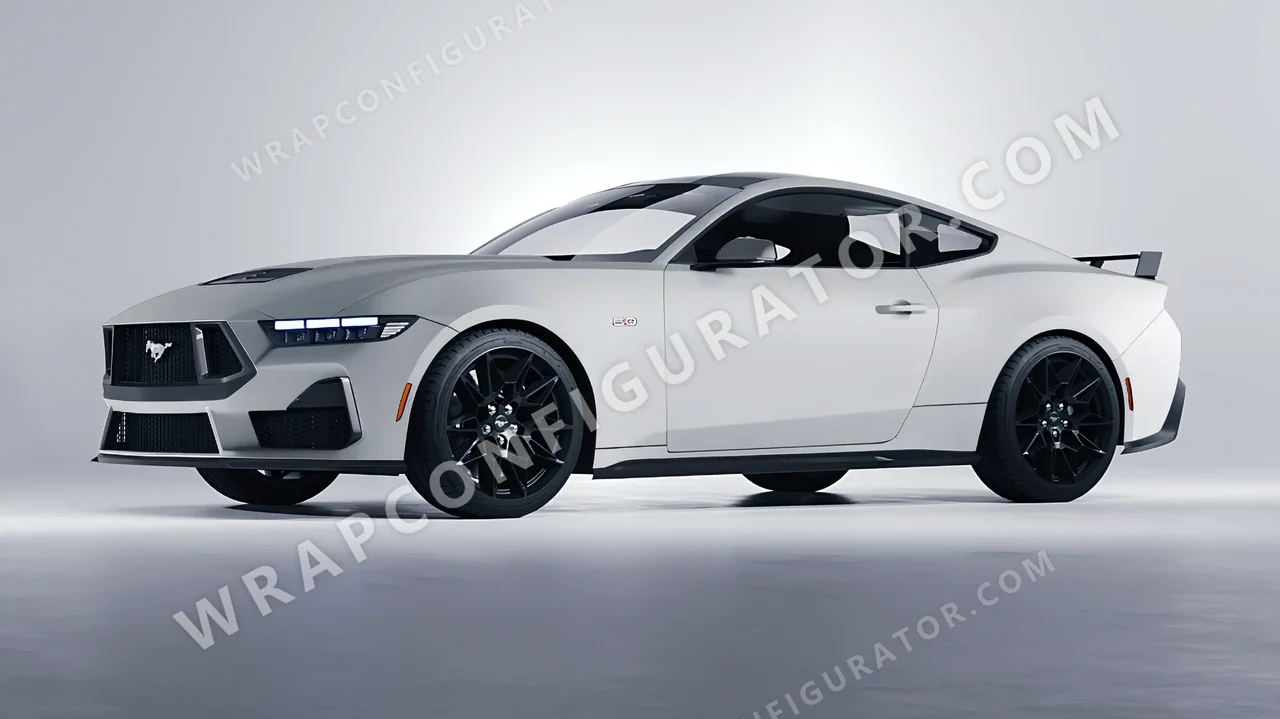 Grey Ford Mustang GT 2024 wrapped in Inozetek Dynamic PPF Ultimate Grey DPPF809