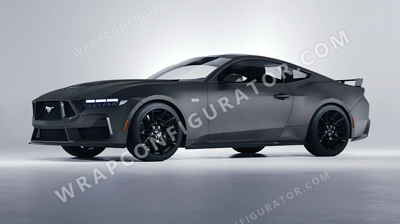 Grey Ford Mustang GT 2024 wrapped in KPMF Dark Grey Matt K89015