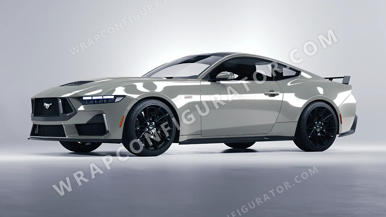 Grey Ford Mustang GT 2024 wrapped in KPMF Ominous Grey K75415