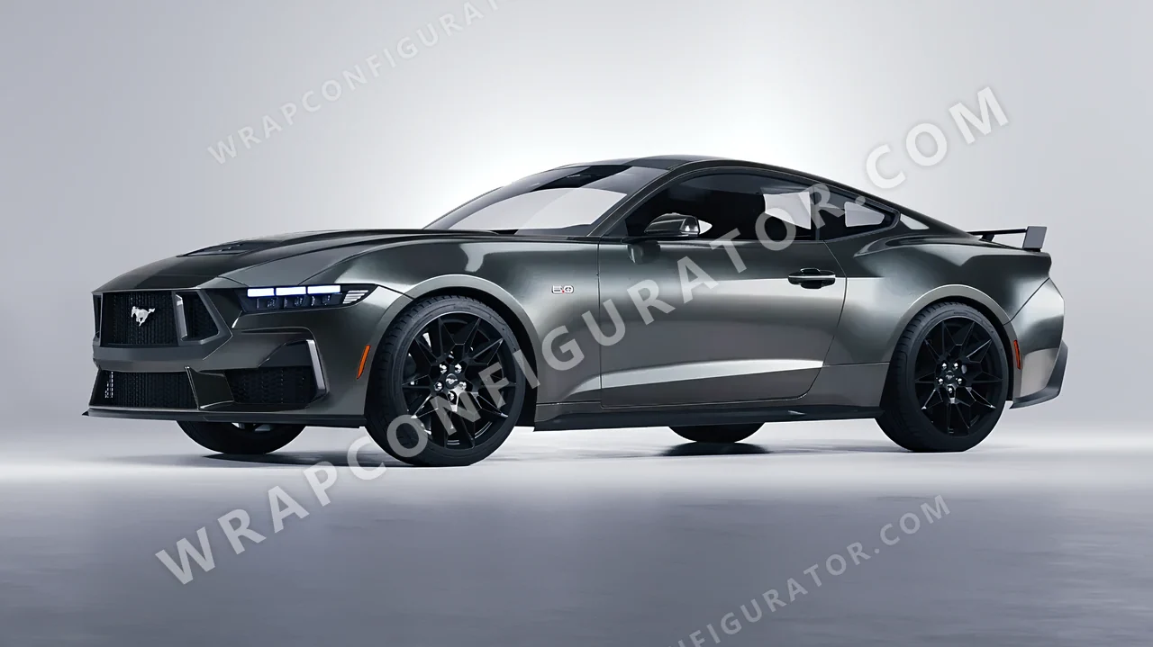 Grey Ford Mustang GT 2024 wrapped in ORACAL Graphite 970RA-932G