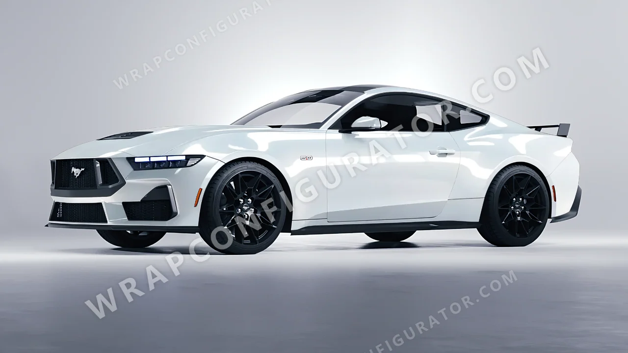 Grey Ford Mustang GT 2024 wrapped in ORACAL Stone Grey 970RA-711G