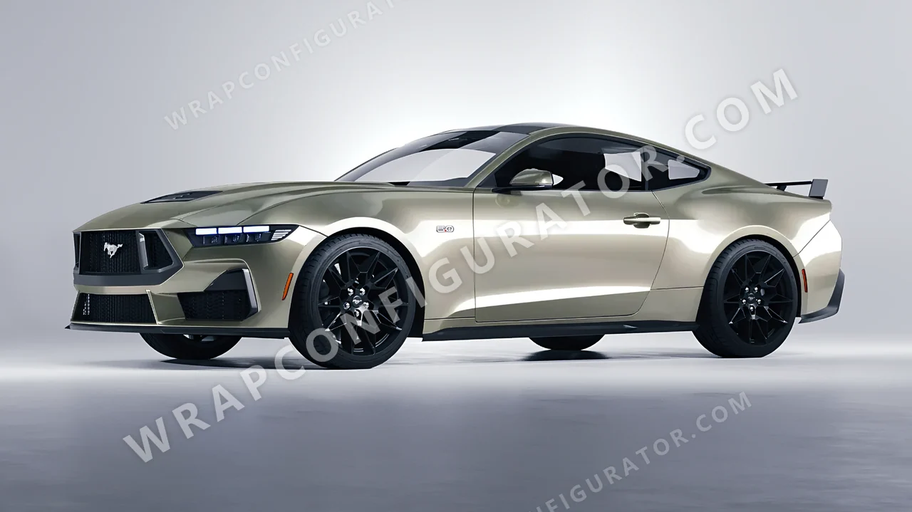 Grey Ford Mustang GT 2024 wrapped in ORACAL Zinc 970RA-934G