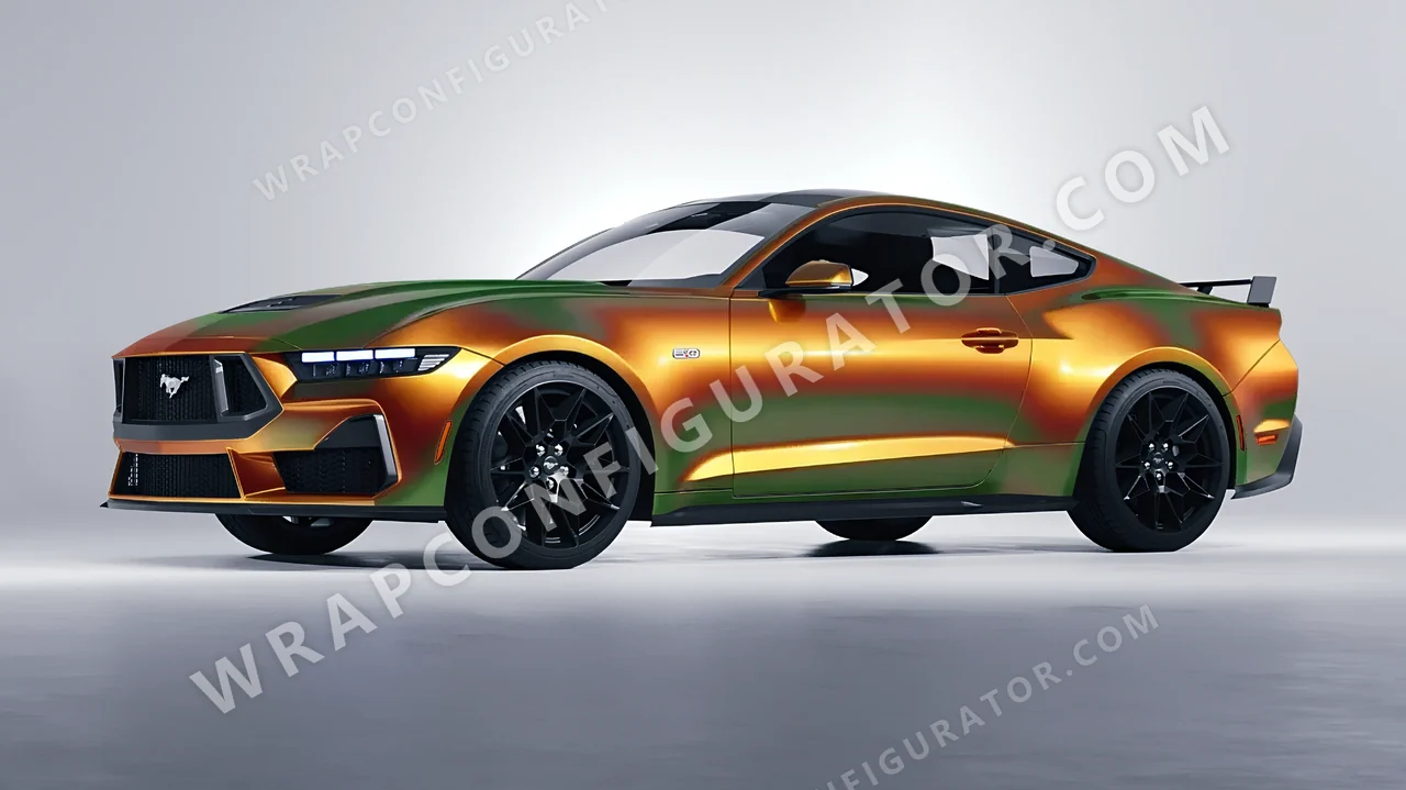 Orange Ford Mustang GT 2024 wrapped in Colourshield PPF by HyperPro Dawn Orange GB04-P
