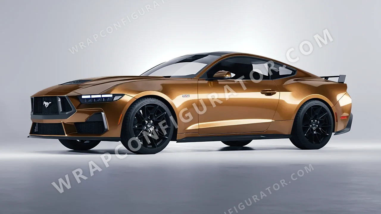 Orange Ford Mustang GT 2024 wrapped in Inozetek Dynamic PPF Bronze DPPF928