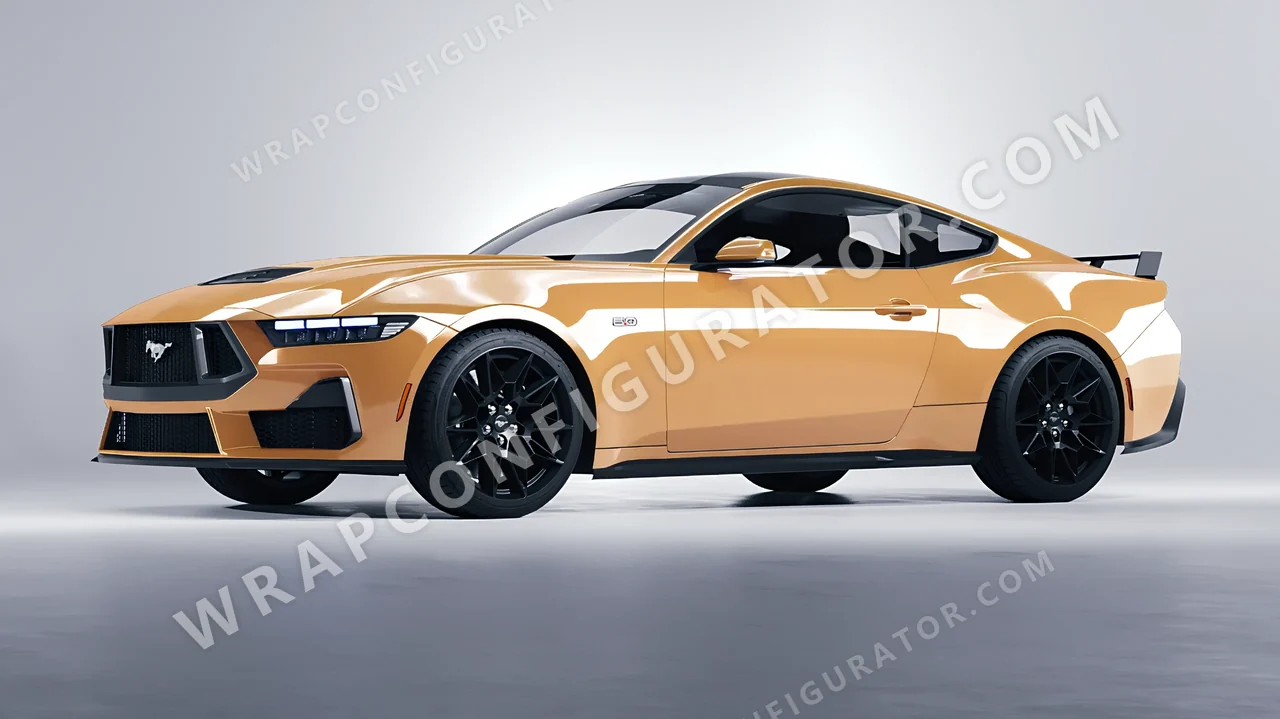 Orange Ford Mustang GT 2024 wrapped in ORACAL Copper Kiss 970RA-313G