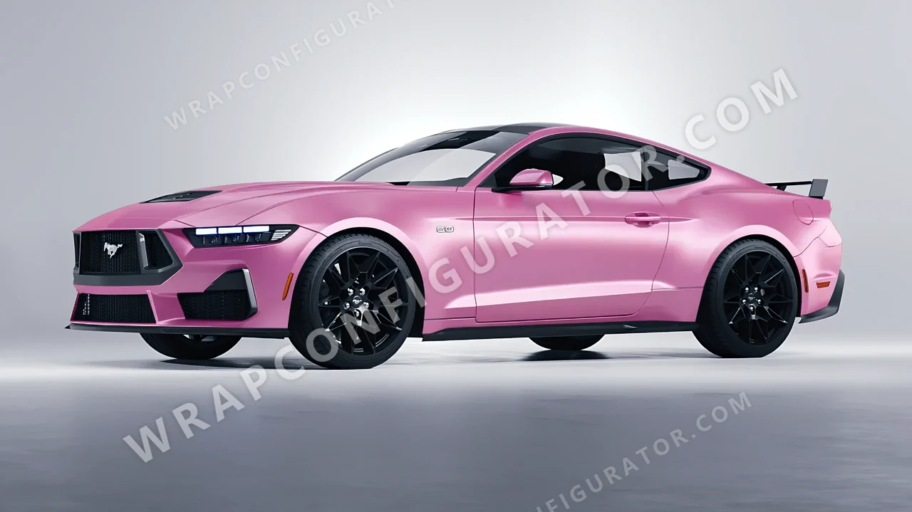 Pink Ford Mustang GT 2024 wrapped in Avery Dennison Bubblegum Pink SW900-514-O