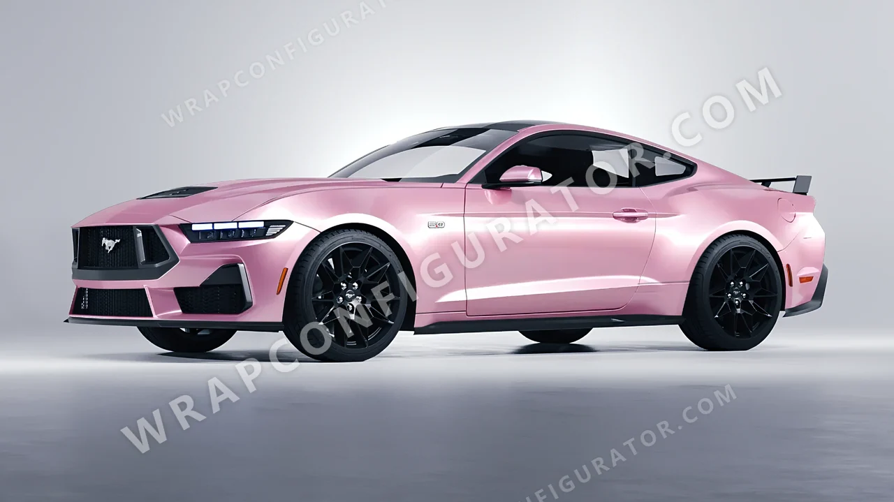 Pink Ford Mustang GT 2024 wrapped in Avery Dennison Gloss Pearl Tutu Pink SW900-523-S