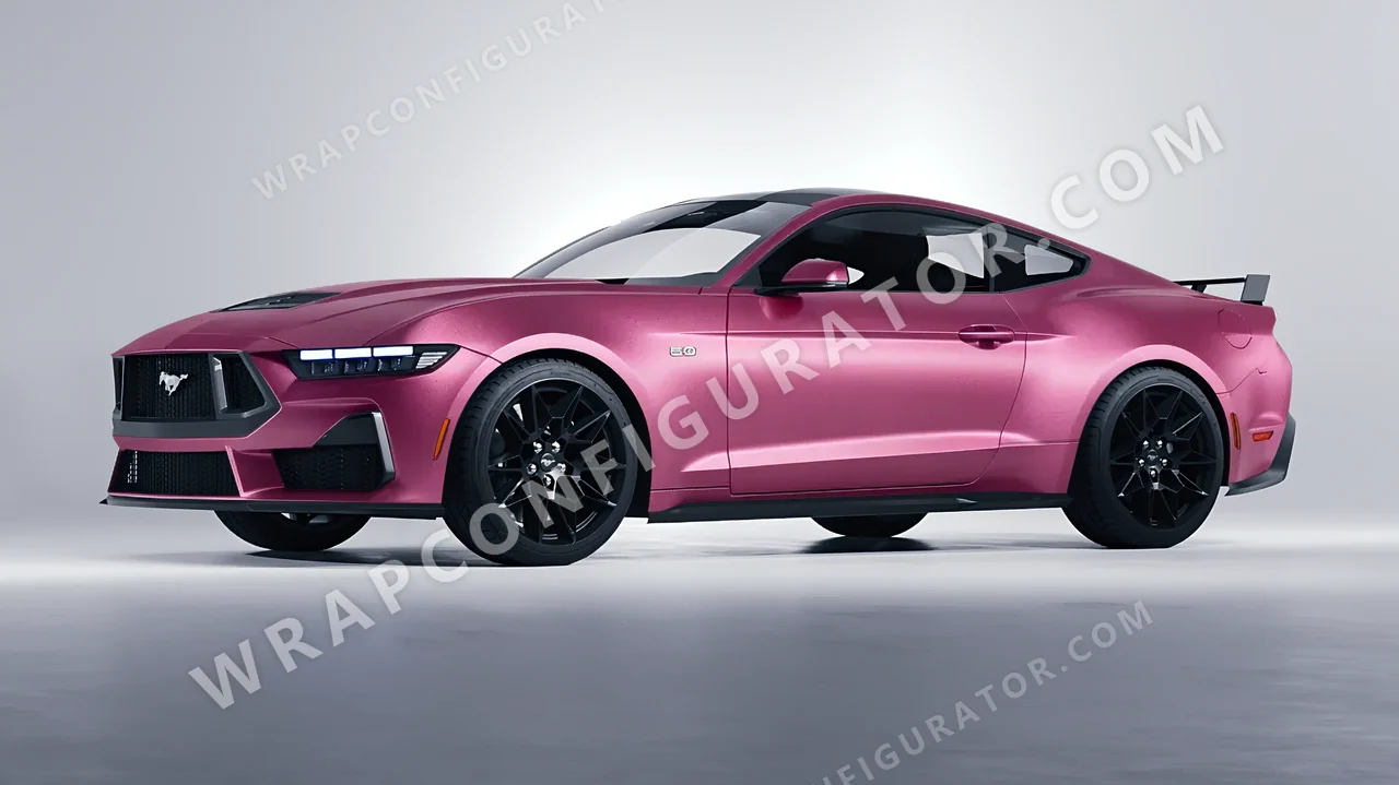Pink Ford Mustang GT 2024 wrapped in Avery Dennison Pink SW900-520-M