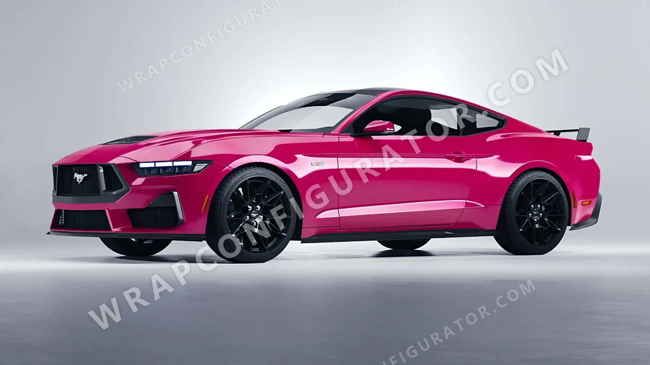 Pink Ford Mustang GT 2024 wrapped in Avery Dennison Pool Party Pink SW900-517-O
