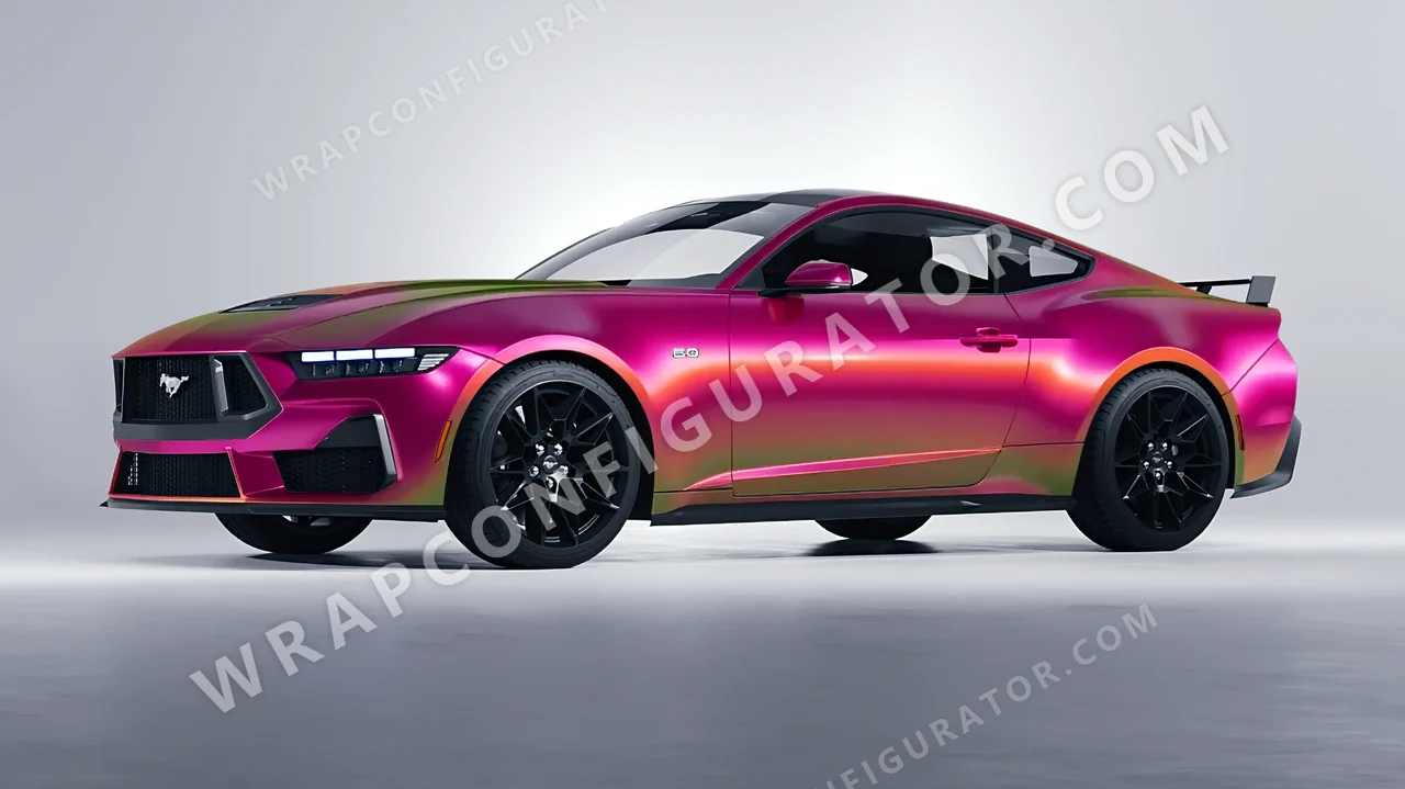 Pink Ford Mustang GT 2024 wrapped in Colourshield PPF by HyperPro Daybreak Pink GB02-P