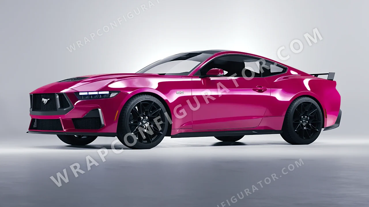 Pink Ford Mustang GT 2024 wrapped in Colourshield PPF by HyperPro Deep Pink HGF60-P