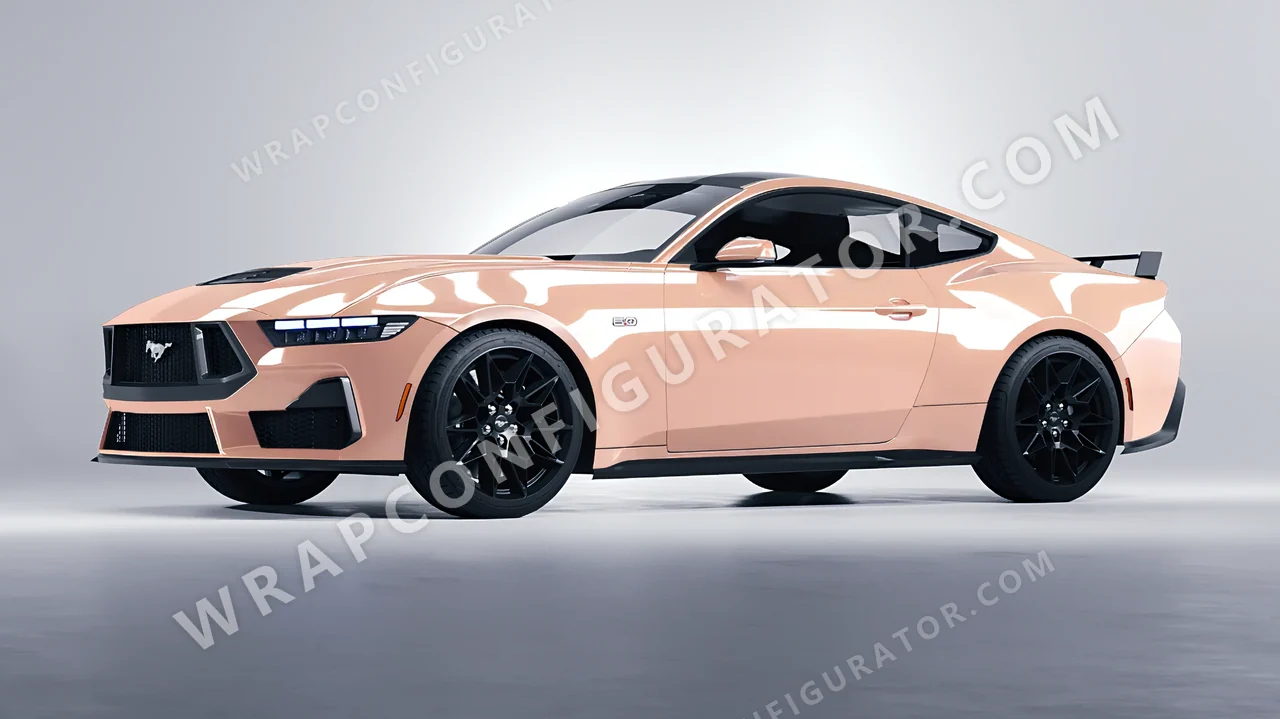 Pink Ford Mustang GT 2024 wrapped in Colourshield PPF by HyperPro Soft Pink HGF74-P