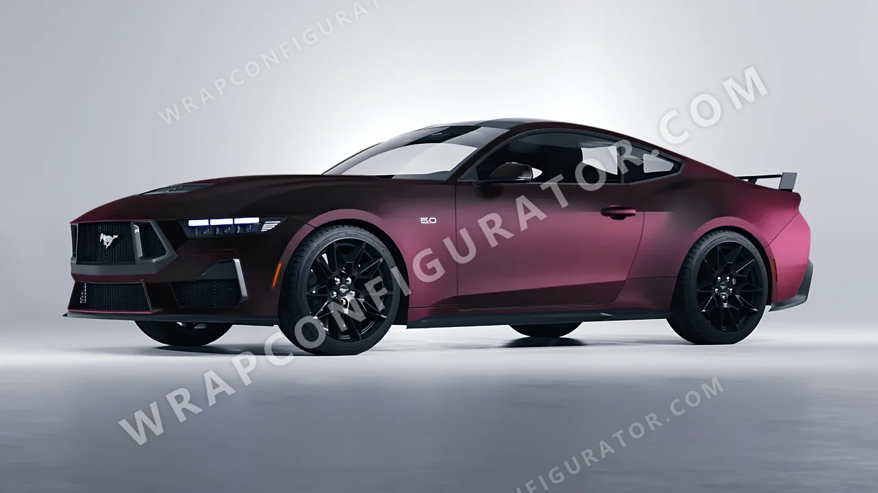 Pink Ford Mustang GT 2024 wrapped in KPMF Frozen Mystic Pink Matt K75575