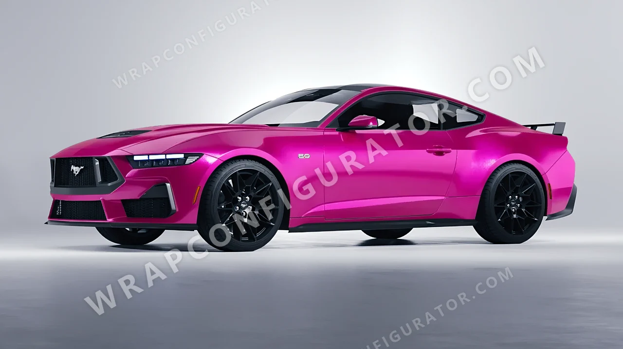 Pink Ford Mustang GT 2024 wrapped in KPMF Momentum Pink K75406