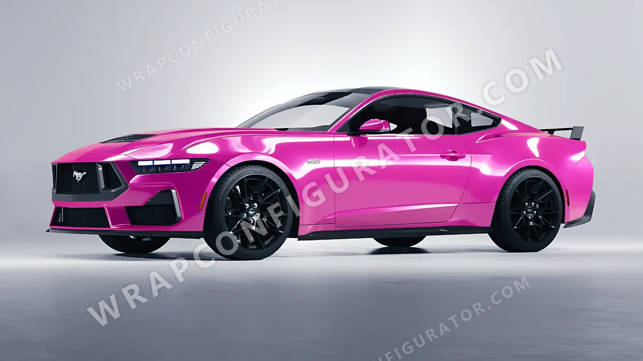 Pink Ford Mustang GT 2024 wrapped in ORACAL Soft Pink 970RA-045G