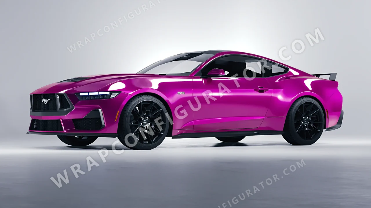 Pink Ford Mustang GT 2024 wrapped in ORACAL Telemagenta 970RA-077G