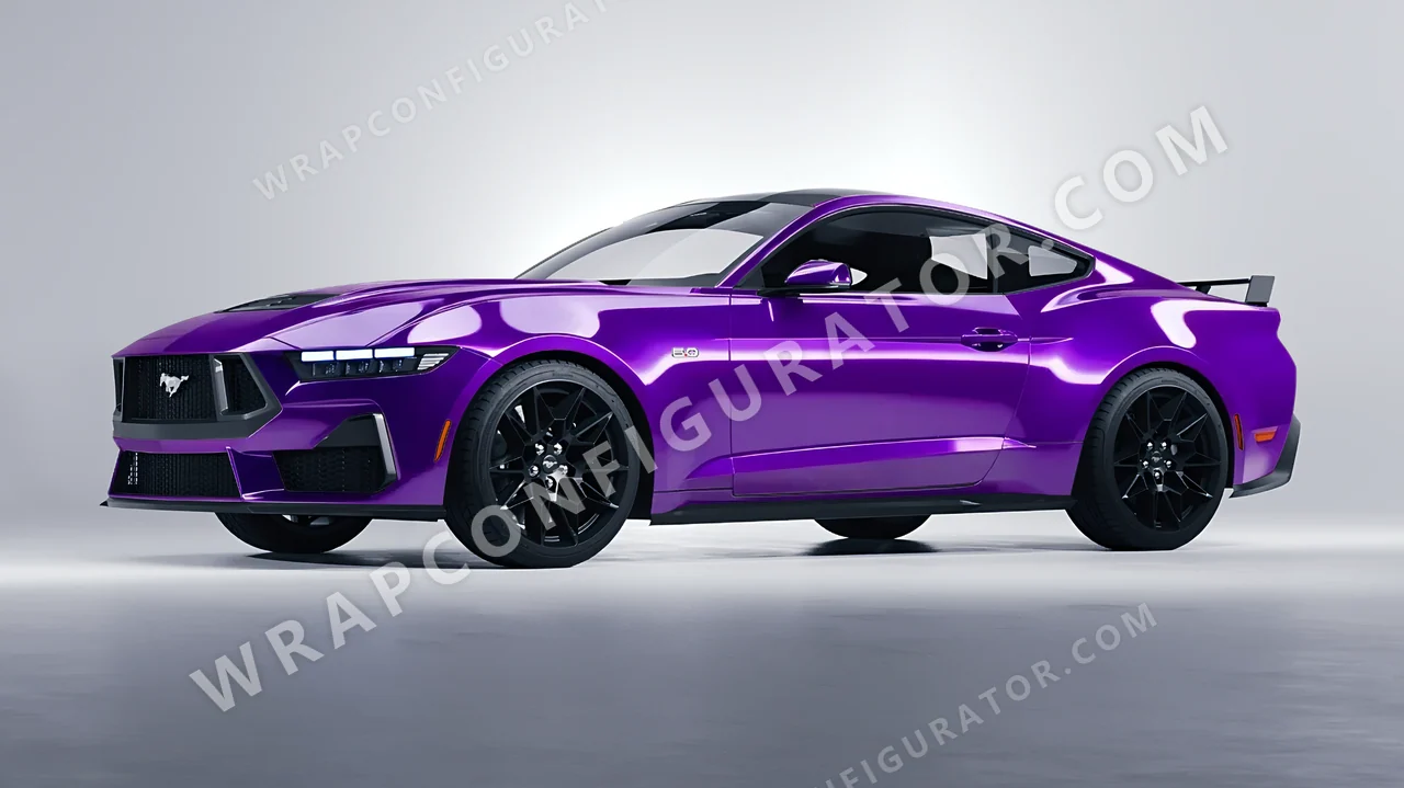 Purple Ford Mustang GT 2024 wrapped in 3M Plum Explosion 2.0 HGP258