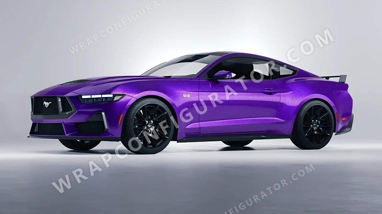 Purple Ford Mustang GT 2024 wrapped in Avery Dennison Vibrant Violet SW900-522-M