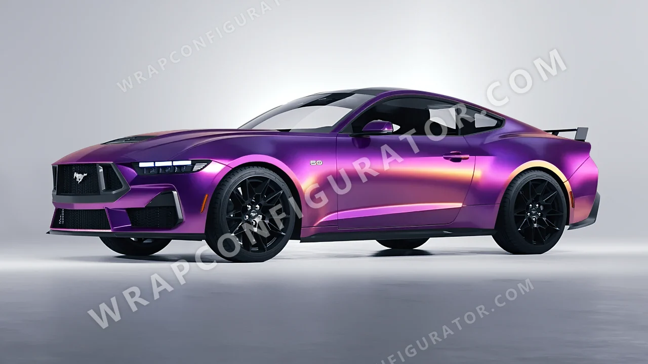 Purple Ford Mustang GT 2024 wrapped in Colourshield PPF by HyperPro Afterglow Purple GB03-P