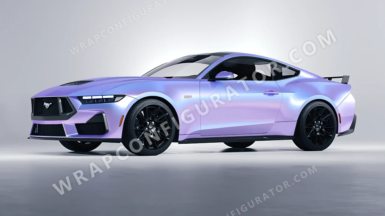 Purple Ford Mustang GT 2024 wrapped in Colourshield PPF by HyperPro Aurora Purple CGM08-P