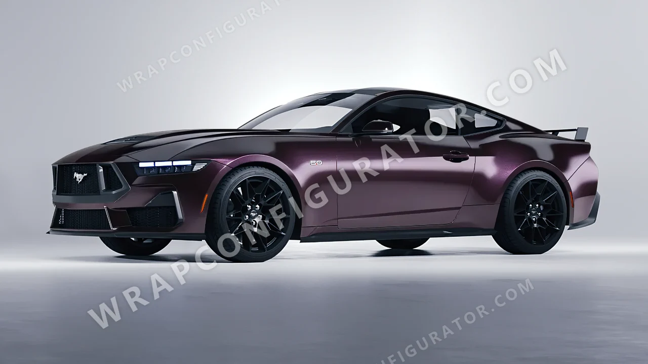Purple Ford Mustang GT 2024 wrapped in Colourshield PPF by HyperPro Faded Purple GAF57-P