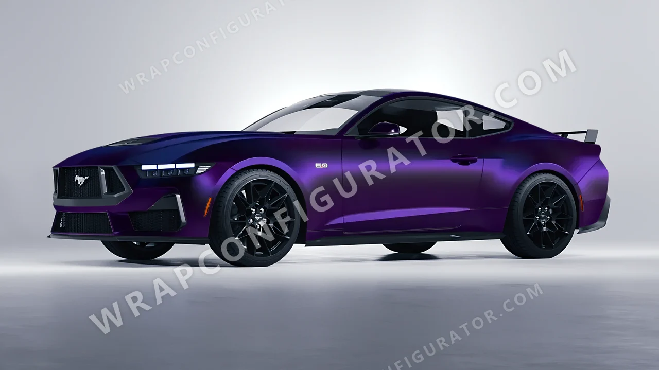 Purple Ford Mustang GT 2024 wrapped in Colourshield PPF by HyperPro Midnight Purple MSF52-P