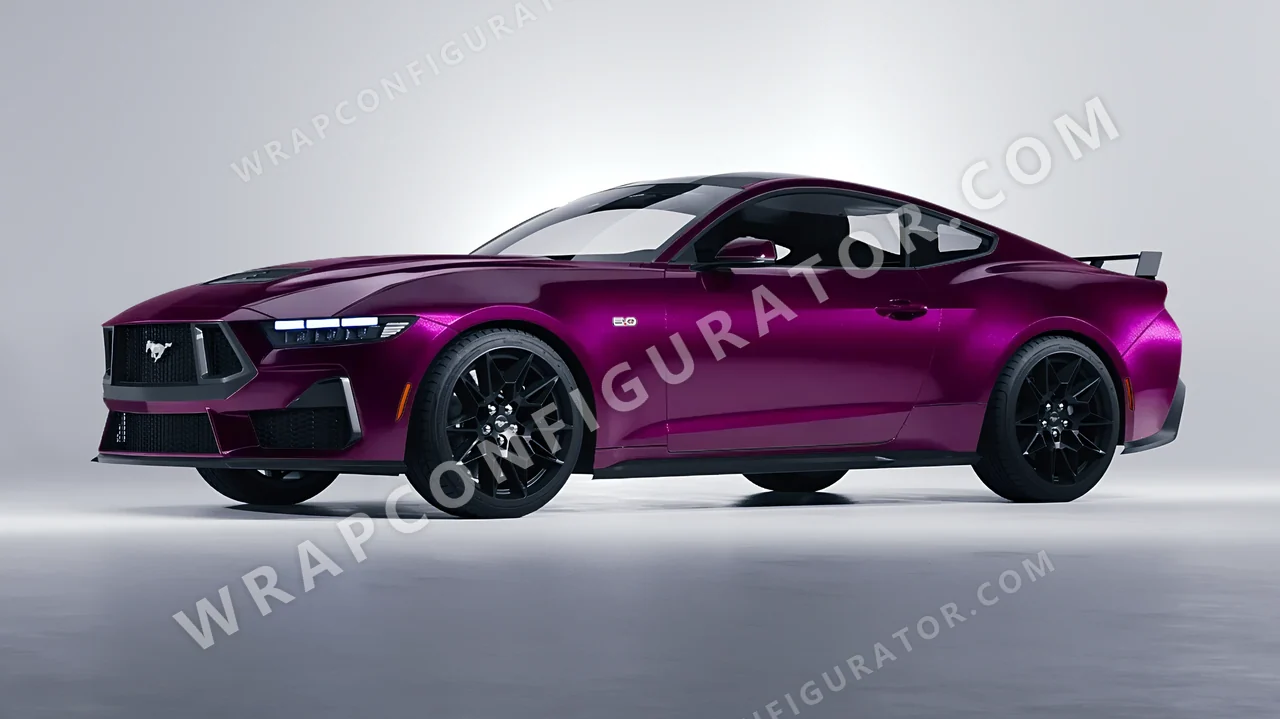 Purple Ford Mustang GT 2024 wrapped in Colourshield PPF by HyperPro Mulberry Purple HGM80-P