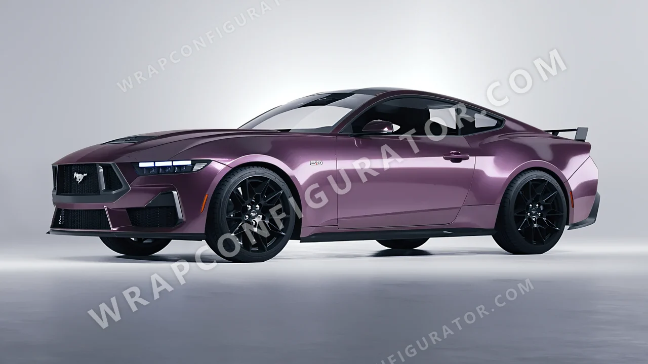 Purple Ford Mustang GT 2024 wrapped in Colourshield PPF by HyperPro Smoke Purple GAF22-P