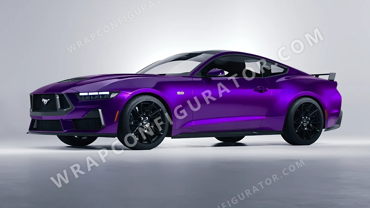 Purple Ford Mustang GT 2024 wrapped in Colourshield PPF by HyperPro Velour Purple HGM78-P