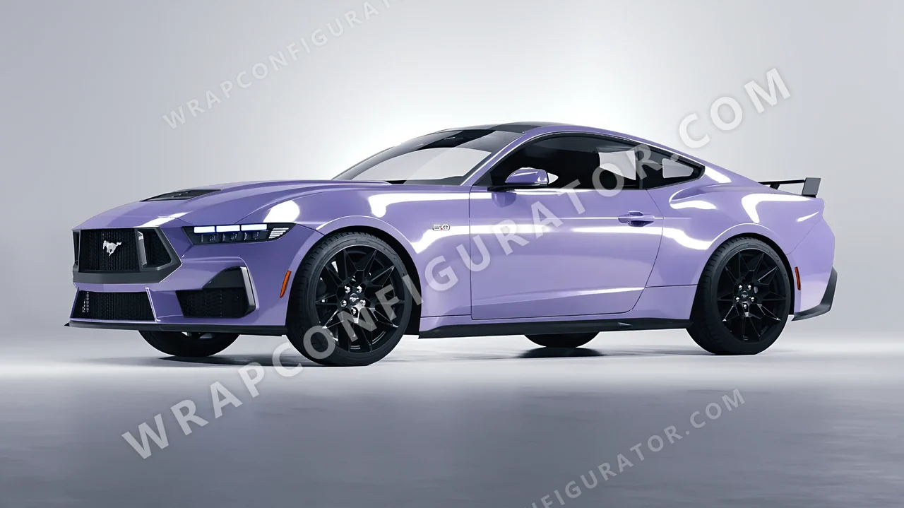 Purple Ford Mustang GT 2024 wrapped in Inozetek Dynamic PPF Grey Violet DPPF938