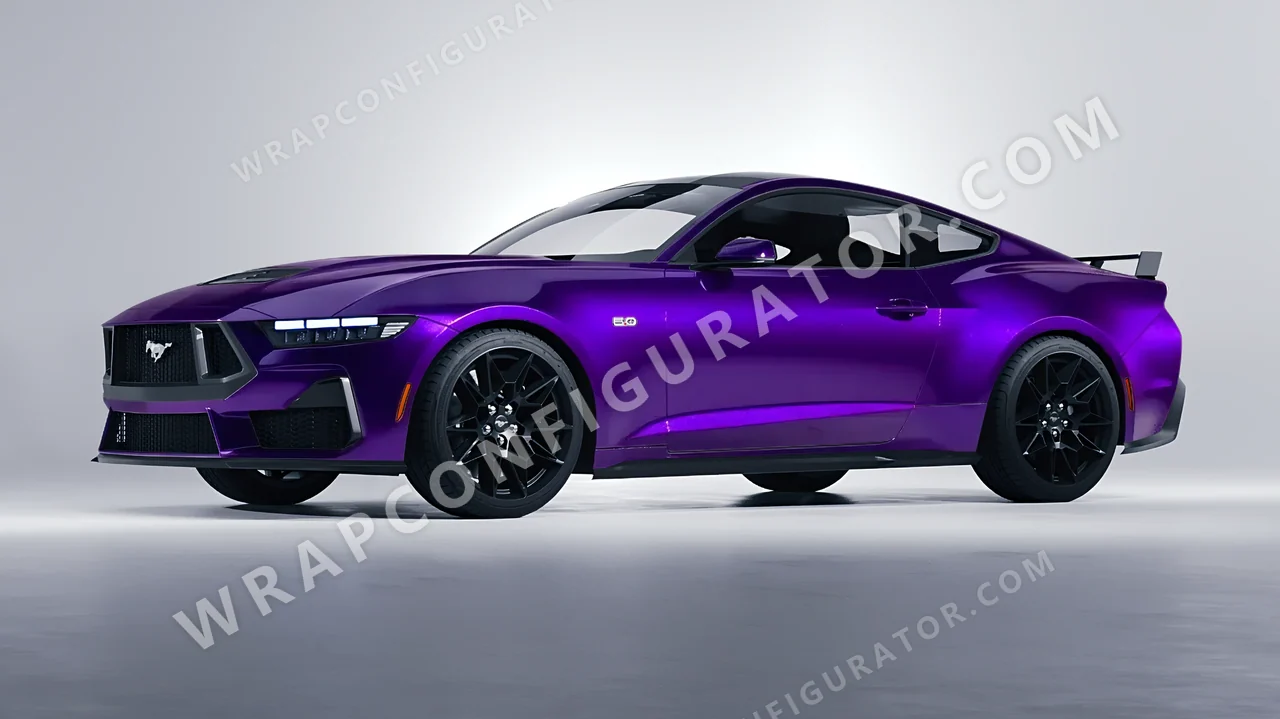 Purple Ford Mustang GT 2024 wrapped in Inozetek Dynamic PPF Midnight Purple DPPF901