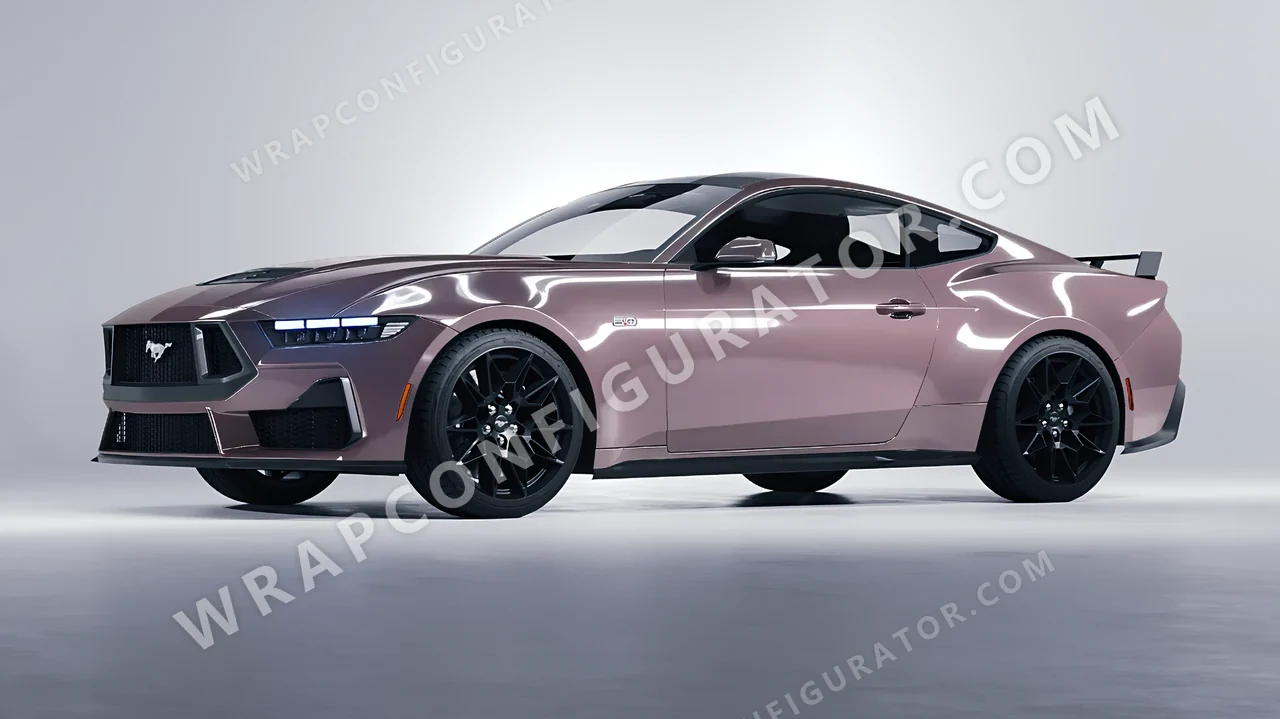 Purple Ford Mustang GT 2024 wrapped in Inozetek Dynamic PPF Misty Purple DPPF707