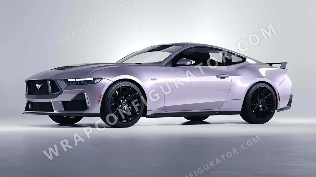 Purple Ford Mustang GT 2024 wrapped in Inozetek Dynamic PPF Provence Purple DPPF708