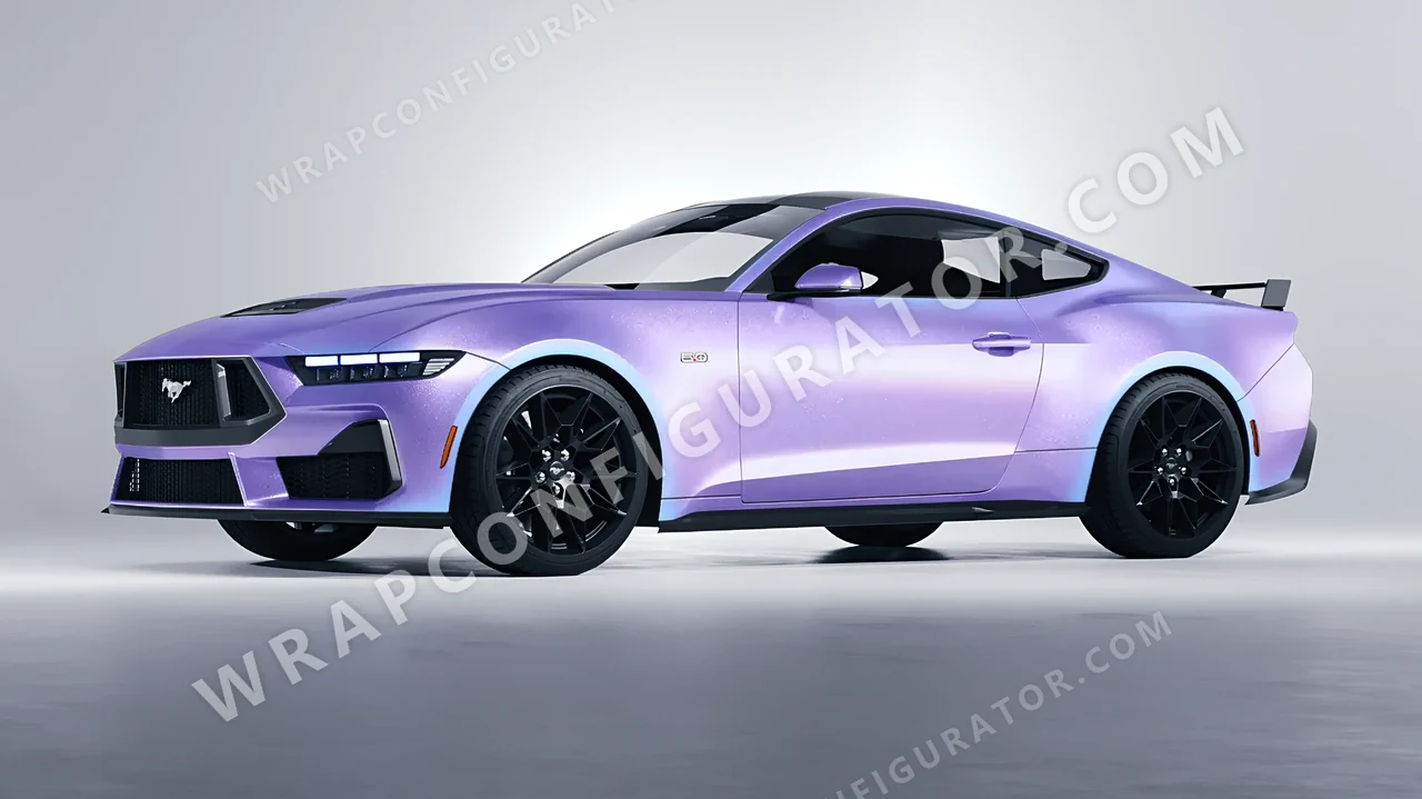 Purple Ford Mustang GT 2024 wrapped in Inozetek Dynamic PPF Purple DPPF939