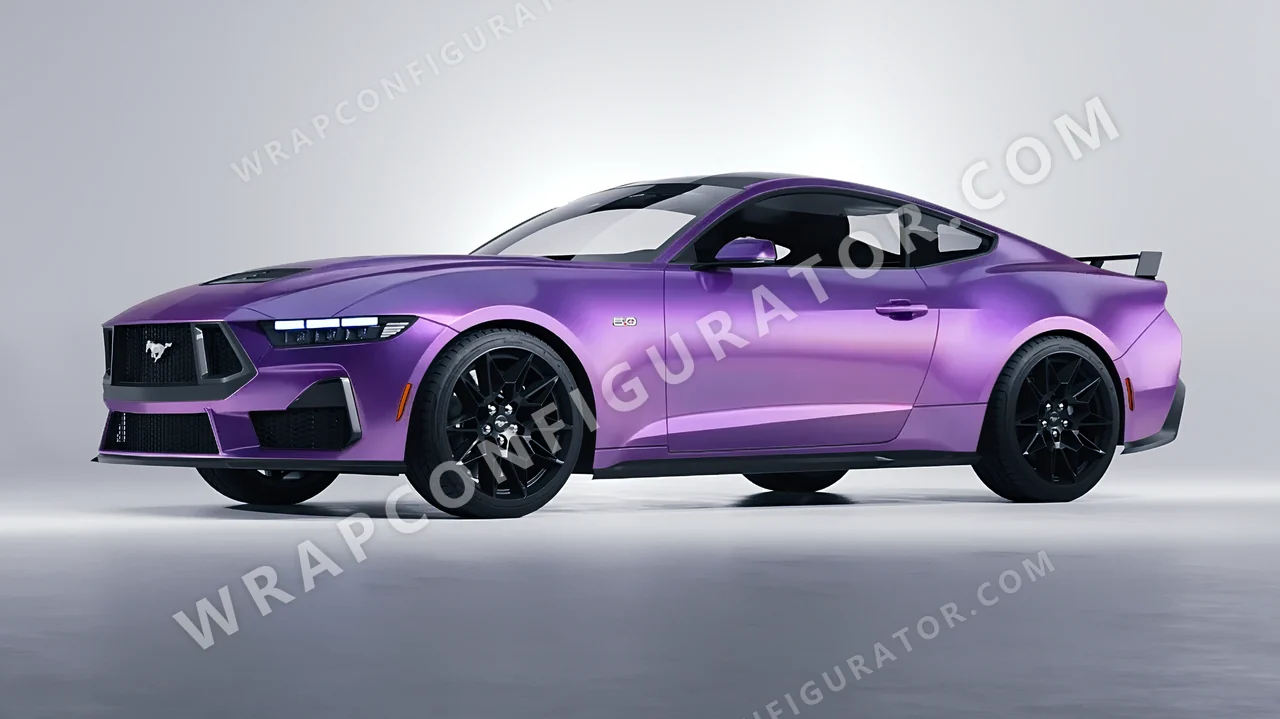 Purple Ford Mustang GT 2024 wrapped in KPMF Violet Haze K75473