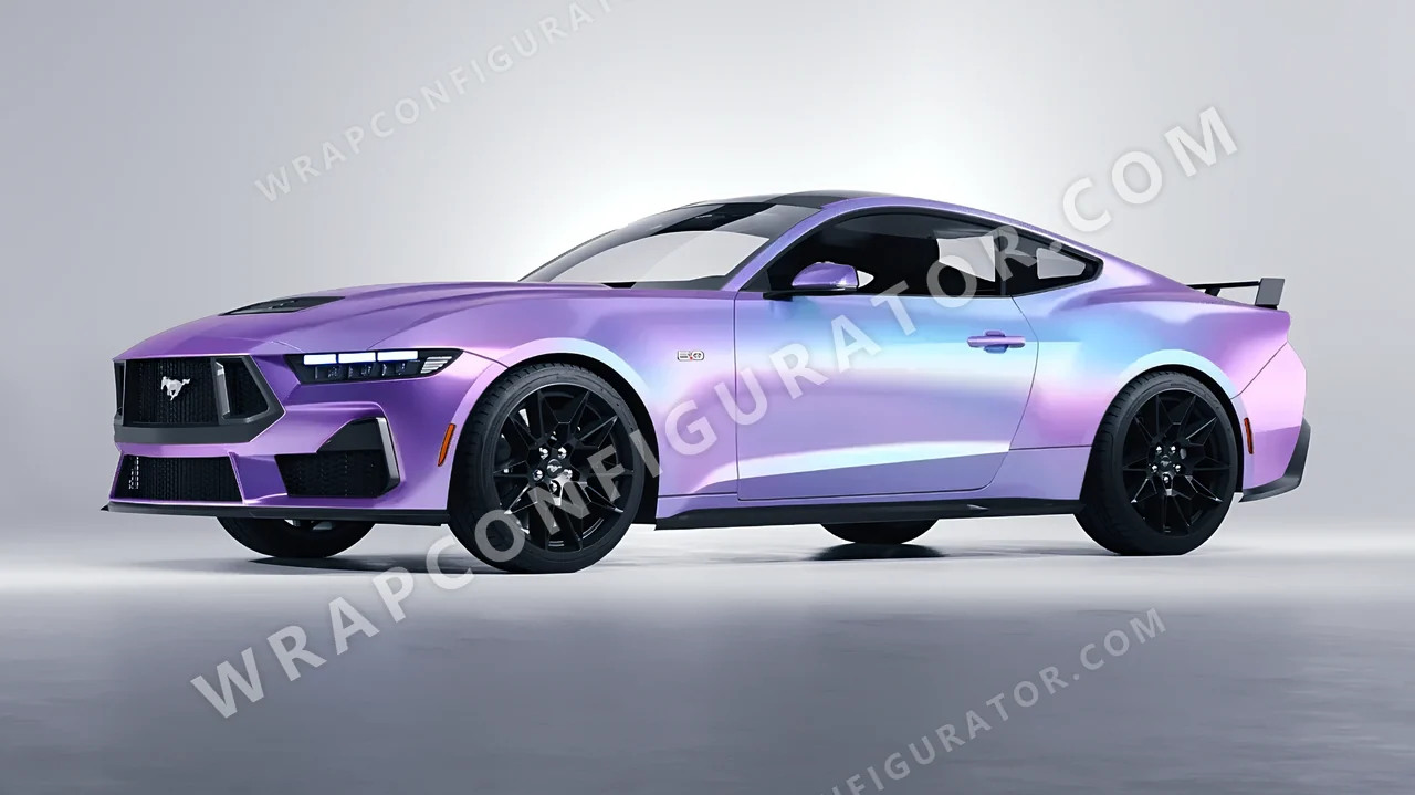 Purple Ford Mustang GT 2024 wrapped in ORACAL Gloss Amethyst 970RA-316G