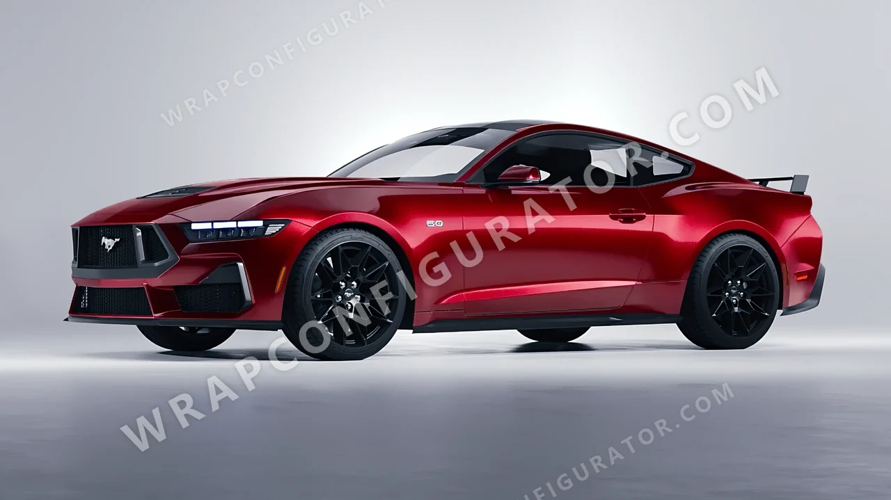 Red Ford Mustang GT 2024 wrapped in Colourshield PPF by HyperPro Bright Red HGM34-P