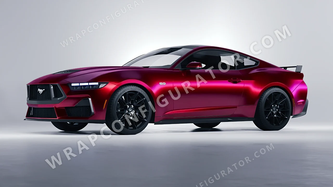 Red Ford Mustang GT 2024 wrapped in Colourshield PPF by HyperPro Ghost Red MSF28-P